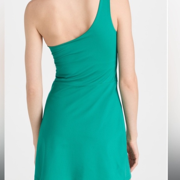 Girlfriend Collective Teal One Shoulder Tennis Dress - Picture 3 of 7